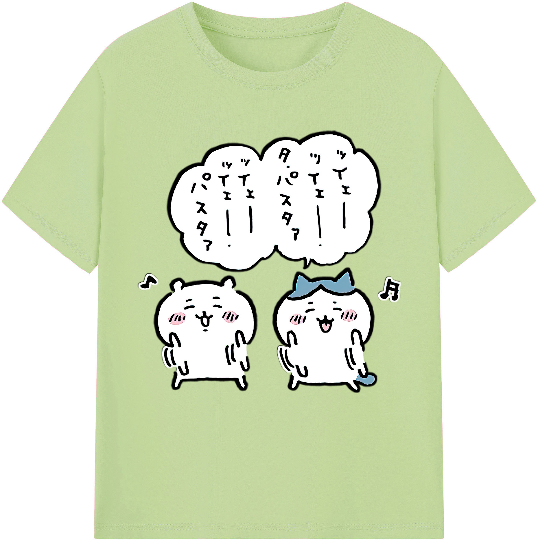 （画像用） ちいかわ ハチワレ Chii-kawa hachiware 綿100％半袖Tシャツ（フロントプリント）